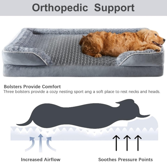 Dog Beds for Large Dogs,Waterproof Dog Bed,Washable Dog Bed with Waterproof Lini - Picture 3 of 9